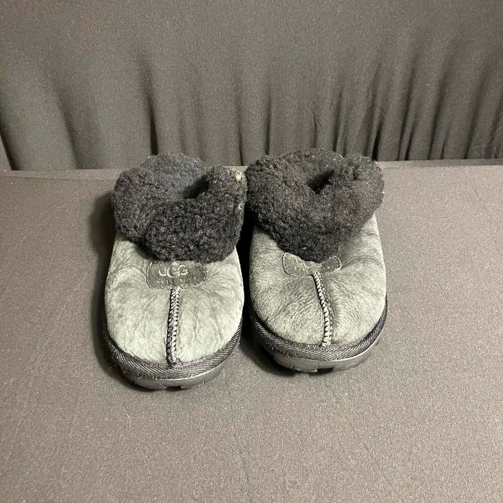 UGG Coquette Slippers 5125 Grey Sheepskin Fur Lined